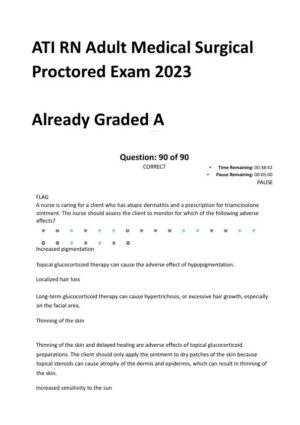 2023 ATI RN Medical Surgical Nursing Protected Exam With Answers (90 Solved Questions)