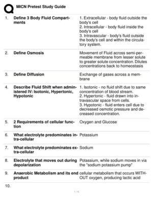 MICN Hemotology Pretest With Answers (127 Solved Questions)