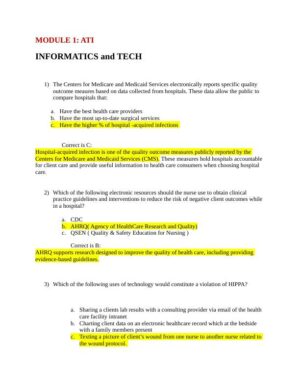 ATI Comprehensive Practice Exam With Answers (50 Solved Questions)