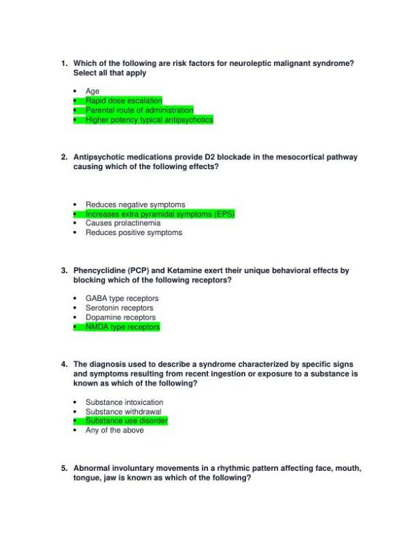 NRNP6675 Neurology Week 6 Midterm Exam With Answers (100 Solved Questions)