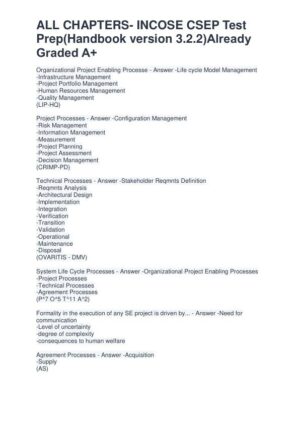 INCOSE Management CSEP Test With Answers (303 Solved Questions)