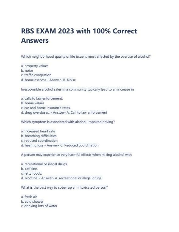 2023 RBS Healthcare Assessment Practice Exam With Answers (49 Solved Questions)