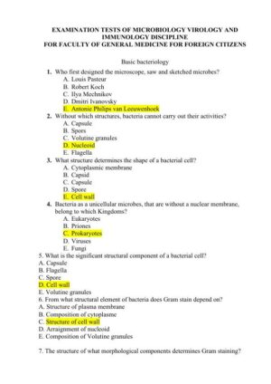 Microbiology Practice Exam With Answers (1000 Solved Questions)