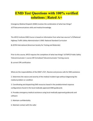 EMD Comprehensive Practice Exam With Answers (74 Solved Questions)