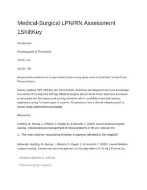 LPN RN Medical Surgical Nursing Practice Exam With Answers (25 Solved Questions)