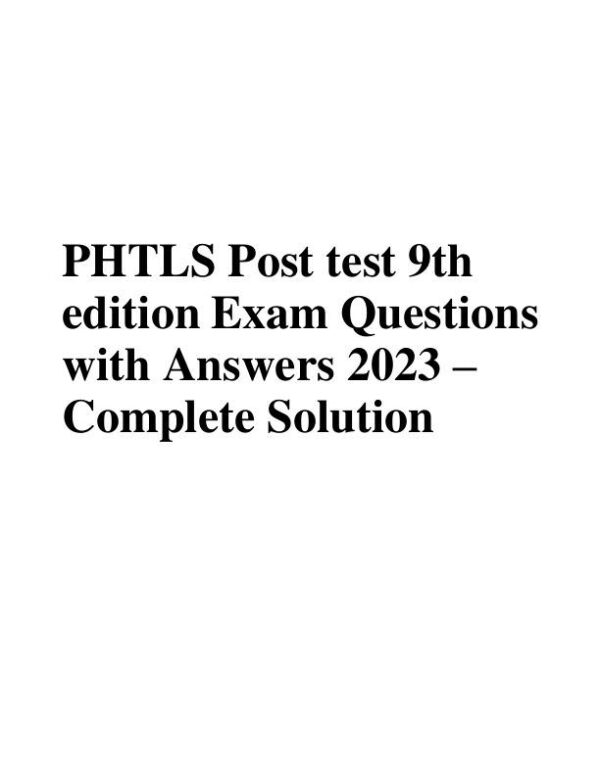 2023 PHTLS Physics Practice Exam With Answers (75 Solved Questions)