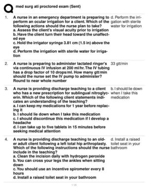 ATI Medical Surgical Nursing Proctored Exam With Answers (100 Solved Questions)