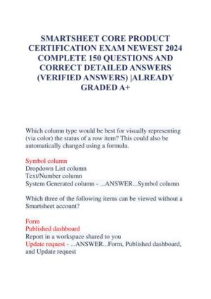 2024 Excel Crash Certification Exam With Answers (150 Solved Questions)