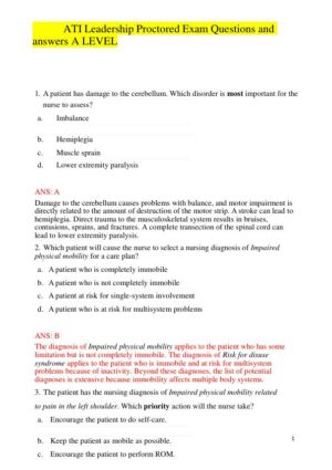 ATI Leadership Proctored Exam With Answers (9 Solved Questions)