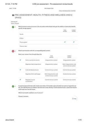 WGU Knowledge Centre Health Care Assessment Practice Exam With Answers (42 Solved Questions)