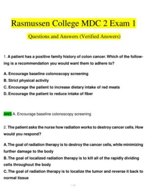 Rasmussen College Medical Surgical Practice Exam With Answers (48 Solved Questions)