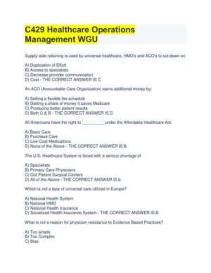 WGU C429 Health Care Assessment Practice Exam With Answers (115 Solved Questions)