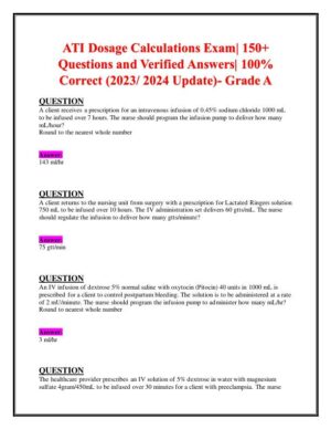 2023-2024 ATI Pharmacology Practice Exam With Answers (204 Solved Questions)