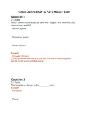 BIOD152 Cardiovascular Module Exam With Answers (32 Solved Questions)