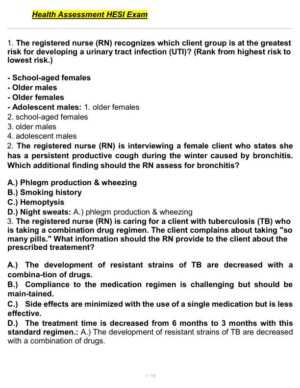 HESI Health Assessment Practice Exam With Answers (50 Solved Questions)