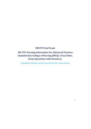 2023 NR599 Management Information System Final Exam With Answers (18 Solved Questions)