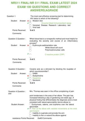 2024 NR511 Clinical Analysis Final Exam With Answers (99 Solved Questions)