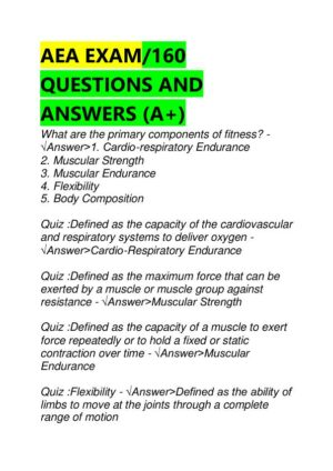 AEA Cardiovascular Certification Exam With Answers (160 Solved Questions)