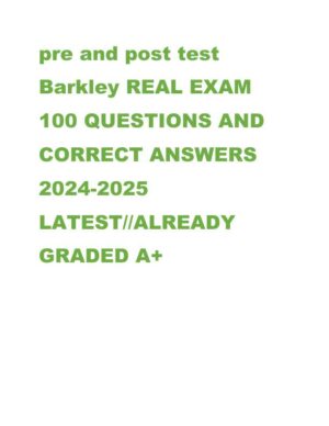 2024-2025 Barkley Pharmacology Real Exam With Answers (100 Solved Questions)