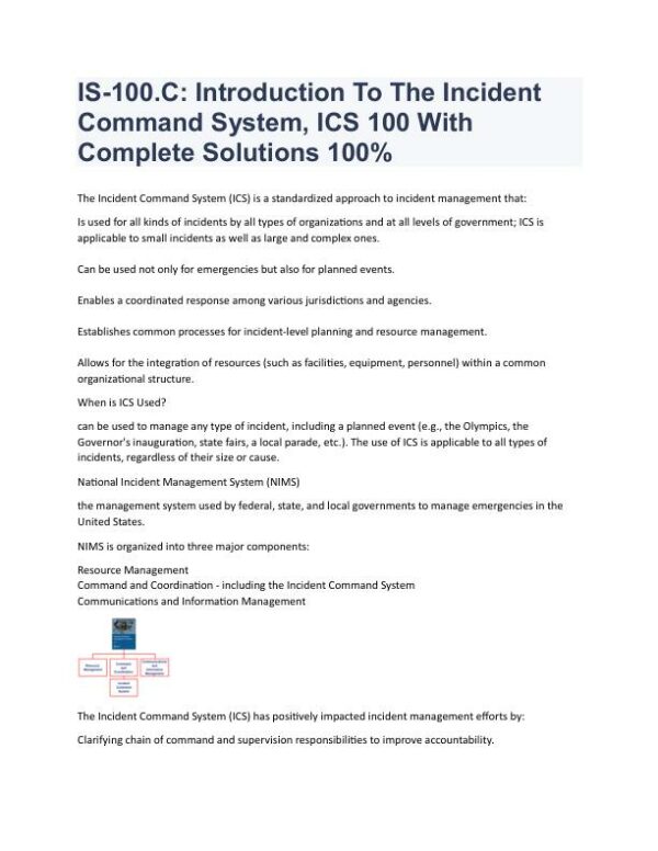 IS-100.C Management Practice Exam With Answers (14 Solved Questions)