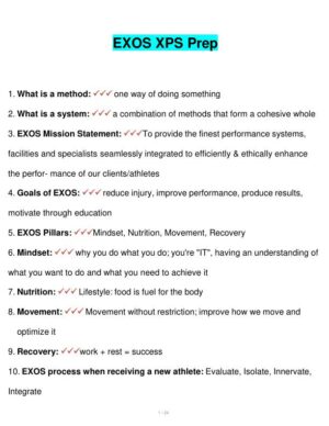 EXOS Others XPS Preparation With Answers (205 Solved Questions)