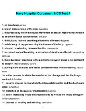 Navy Hospital Corpsman HCB Test 4 With Answers (80 Solved Questions)