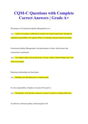 CQM-C Construction Practice Exam With Answers (40 Solved Questions)