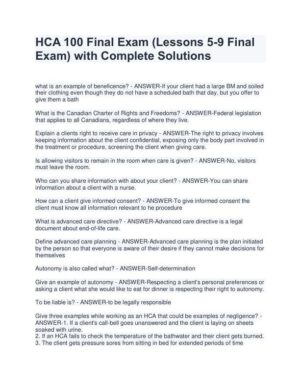 HCA Nursing Ethics Final Exam With Answers (71 Solved Questions)