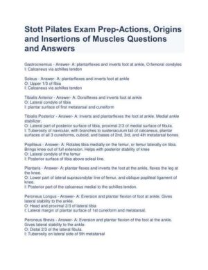 Sott Pillates Anatomy and Physiology Practice Exam With Answers (110 Solved Questions)